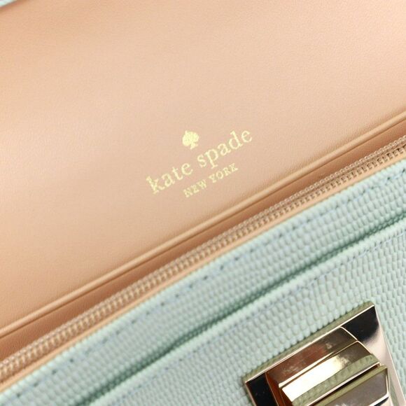 NWT Kate Spade Lizard Embossed Cyndy Wallet Dusty Mint - Picture 10 of 12